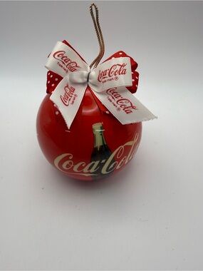 Coca Cola Red Holiday Ornament with Branded Bow